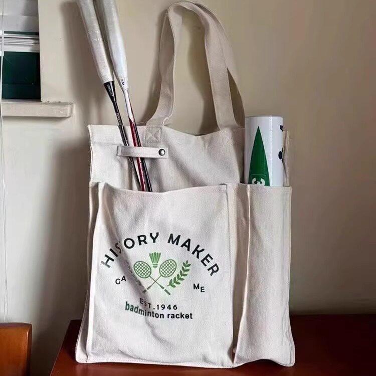 Badminton Bag - กระเป๋าใส่ไม้แบดมินตันผ้าแคนวาสขนาดใหญ่ สะพายไหล่เดียว สำหรับกีฬา ฟิตเนส ท่องเที่ยว เทนนิส