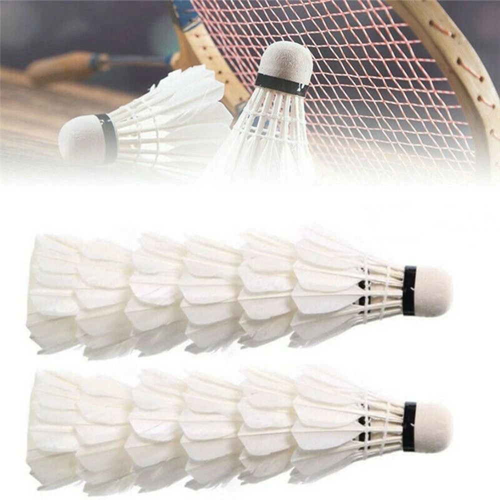 Feather Shuttlecock - 3/6/12 ชิ้น ลูกแบดมินตันสีขาวใหม่ ลูกแบดมินตันมืออาชีพ ทนทาน อุปกรณ์เสริมที่มั่นคง