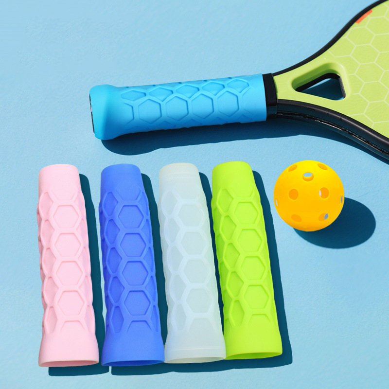 Badminton Grip - ปลอกซิลิโคนดูดซับแรงกระแทก 1 ชิ้น และปลอกซิลิโคนกันลื่นแบบใช้ซ้ำได้สำหรับไม้เทนนิส