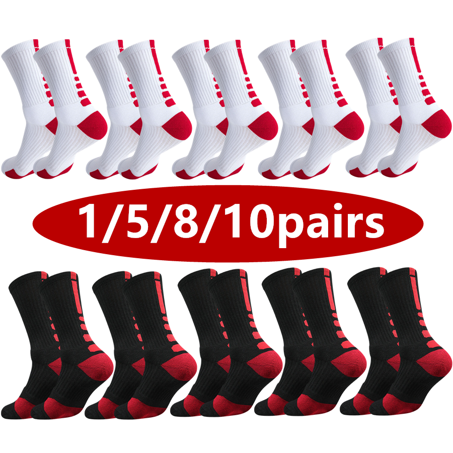 Sports Grip - 1/5/8/10 คู่ ถุงเท้ากีฬาสำหรับผู้ชายและผู้หญิง กันลื่น สำหรับเบสบอล รักบี้
