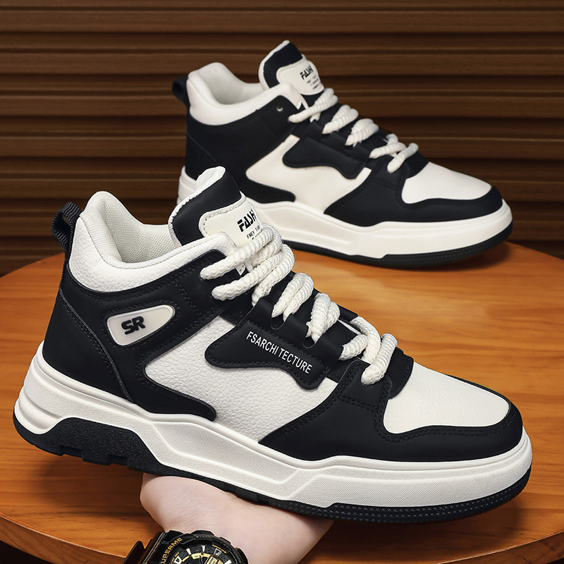 Badminton Shoes - รองเท้าผ้าใบผู้ชายทรงสูงดีไซน์เนอร์ปี 2026 สไตล์เกาหลี พื้นหนา รองเท้าเทนนิสลำลองสำหรับใส่กลางแจ้ง รองเท้าสเก็ตบอร์ดน้ำหนักเบา