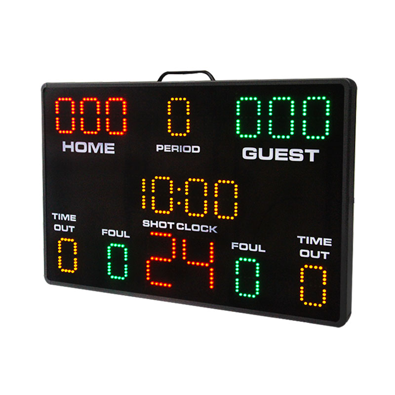 Scoreboard Digital - กระดานคะแนนบาสเกตบอลอิเล็กทรอนิกส์แบบพกพา พร้อมไฟ LED และนาฬิกาจับเวลาการยิง สำหรับใช้ในกิจกรรมกีฬาหลากหลายประเภทและชมรมโรงเรียน
