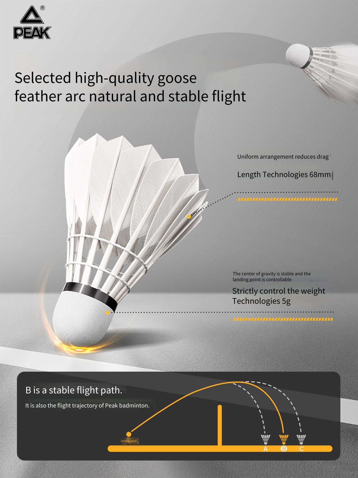 ลูกขนไก่ PEAK Goose Feather อย - Feather Shuttlecock บทวิจารณ์และราคา